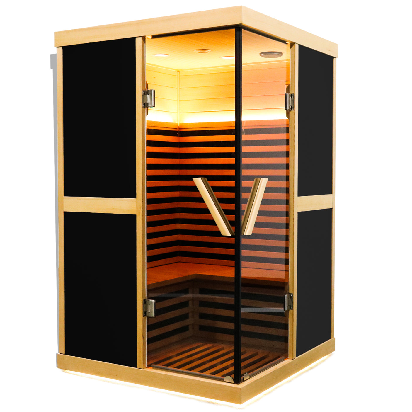 Double person V-shaped far infrared sauna room - Home Elegance USA