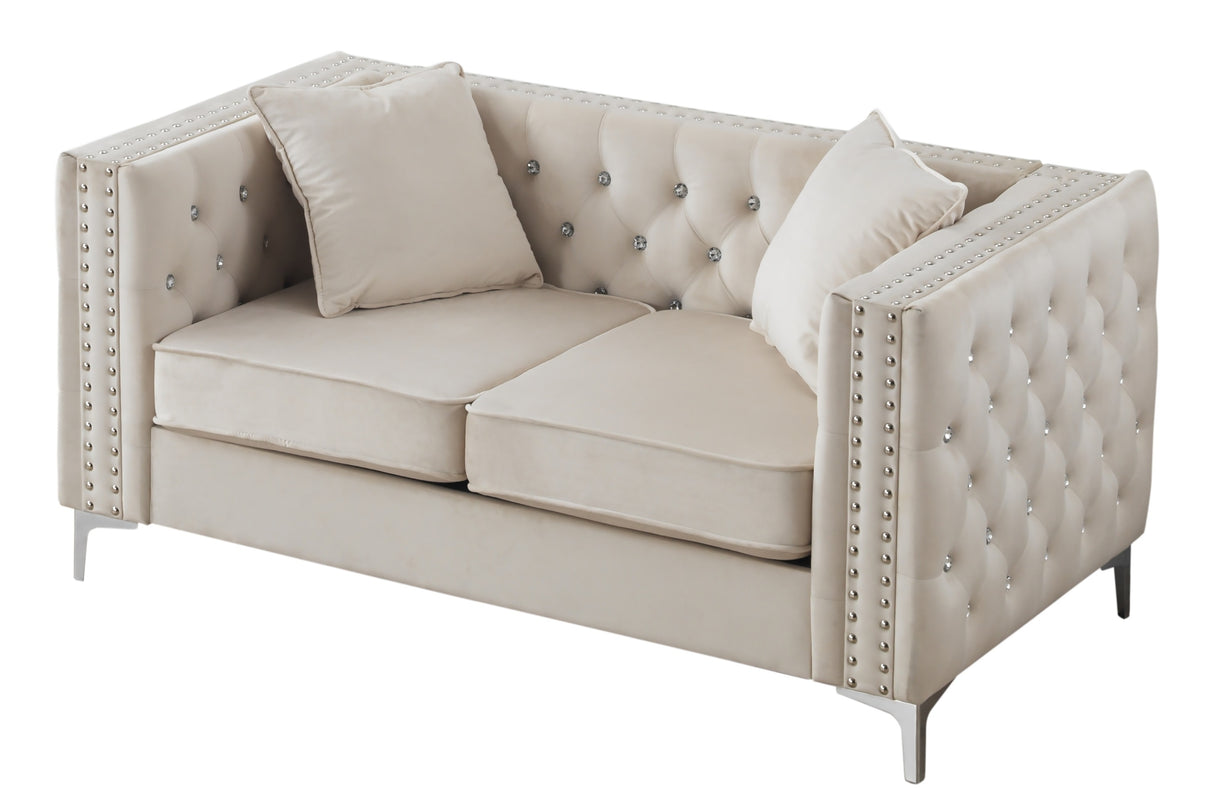 Glory Furniture Paige G827A-L Loveseat , IVORY Home Elegance USA