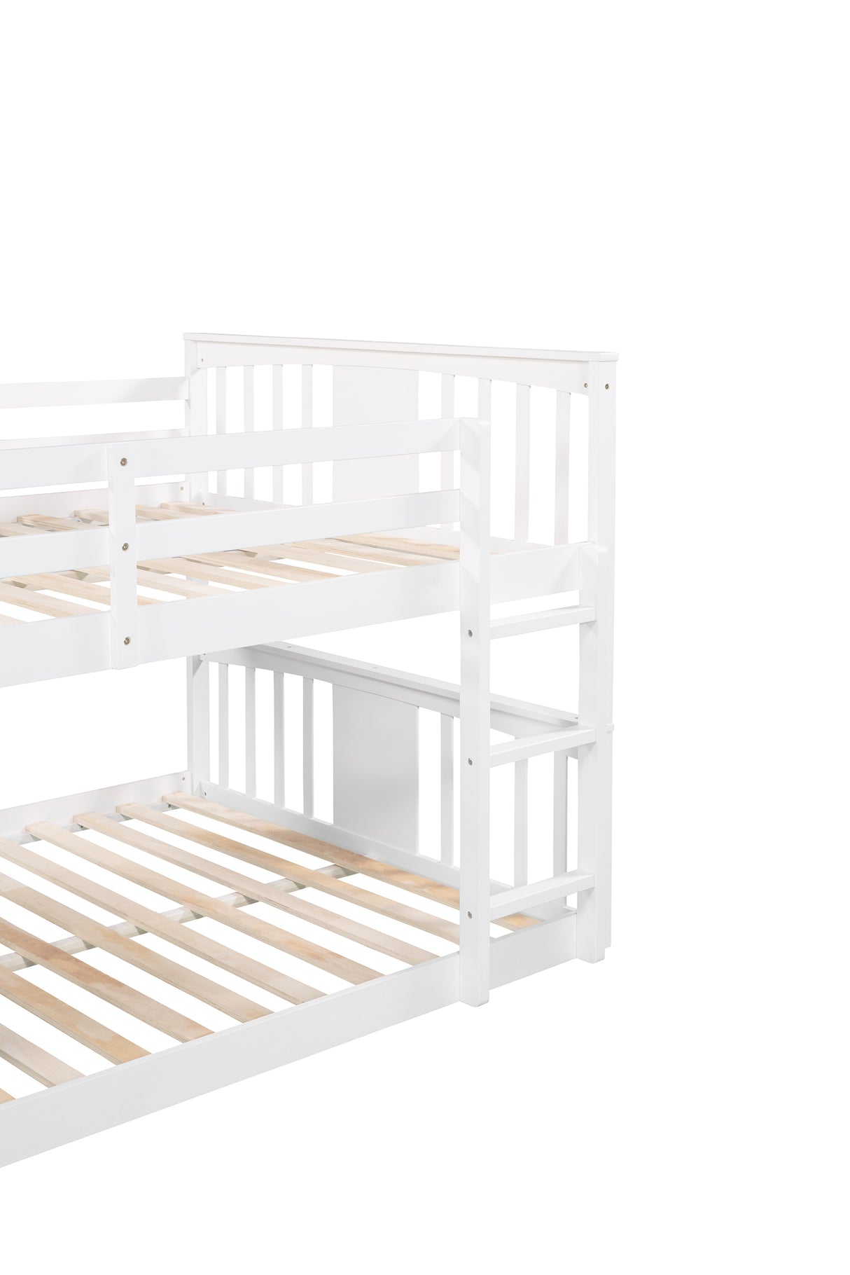 Full Over Full Bunk Bed with Ladder, White (OLD SKU :LP000207AAK) - Home Elegance USA