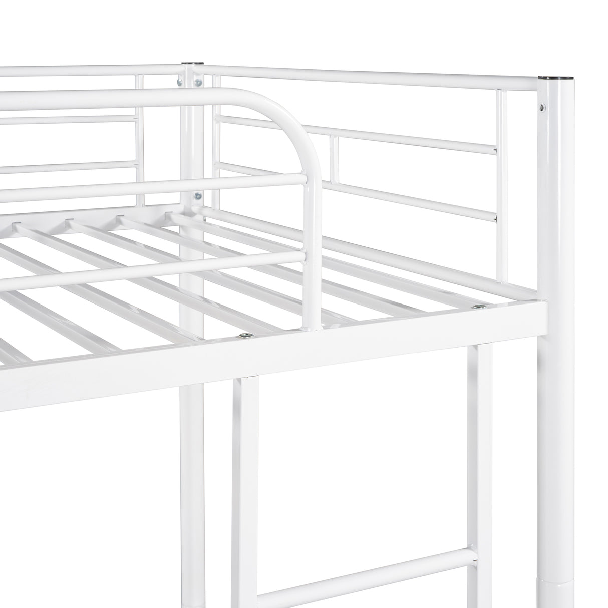 Twin Over Twin Metal Bunk Bed (White)( old sku: MF189201KAA ) - Home Elegance USA