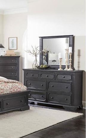 Bolingbrook Dresser With Mirror In Wire-Brushed Charcoal 1647-Dm | Homelegance