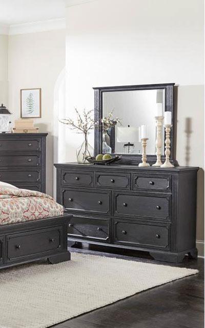 Homelegance - Bolingbrook Dresser With Mirror In Wire-Brushed Charcoal - 1647-Dm