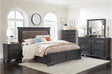 Bolingbrook 6 Piece Eastern King Platform With Storage Bedroom Set In Wire-Brushed Charcoal 1647K-1Ek-6Set | Homelegance