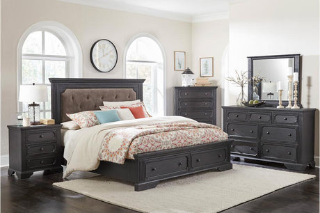 Bolingbrook 5 Piece Queen Platform With Storage Bedroom Set In Wire - Brushed Charcoal 1647 - 1 - 5Set | Homelegance | Home Elegance USA