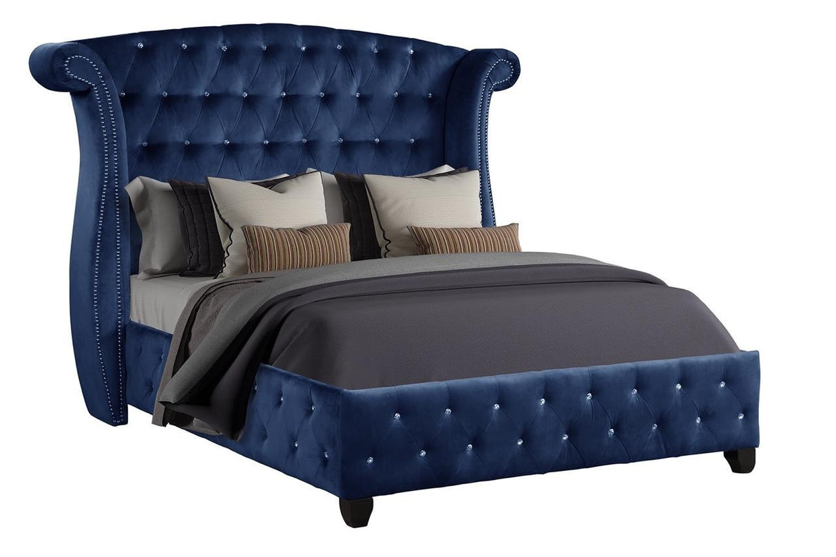 Sophia Queen bed Blue - Home Elegance USA