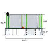 16FT Trampoline with Basketball Hoop pump and Ladder(Inner Safety Enclosure) with soccer goal Green - W550S00062 - image - 4