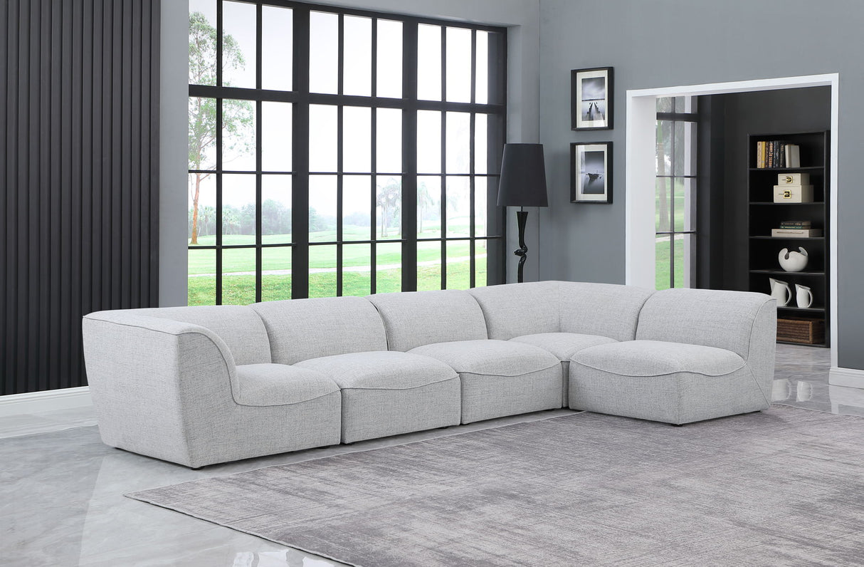 Miramar - Modular Sectional 5 Piece - Gray - Modern & Contemporary - Home Elegance USA