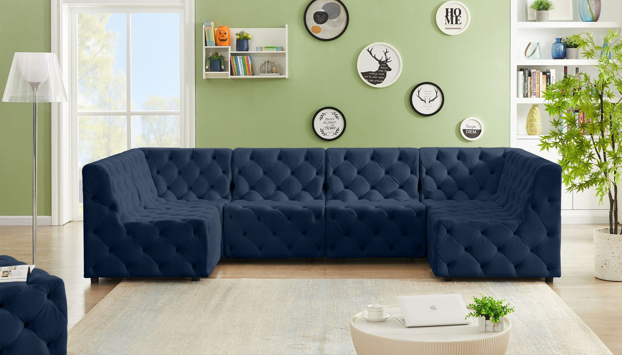 Tuft - Modular Sectional 6 Piece - Navy - Modern & Contemporary - Home Elegance USA