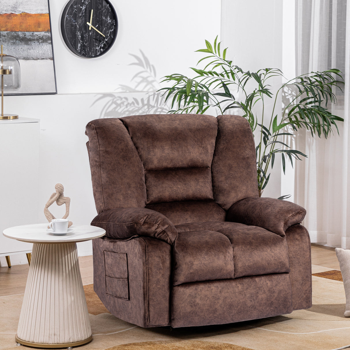 Oversized Recliner Chair Sofa with Massage and Heating Home Elegance USA