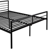 Twin Over Full Metal Bunk Bed with Desk, Ladder and Quality Slats for Bedroom, Metallic Black（OLD SKU :LP000092AAB） - Home Elegance USA