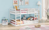 Twin Over Twin Bunk Bed with Ladder, White（OLD SKU：WF282787AAK） - Home Elegance USA