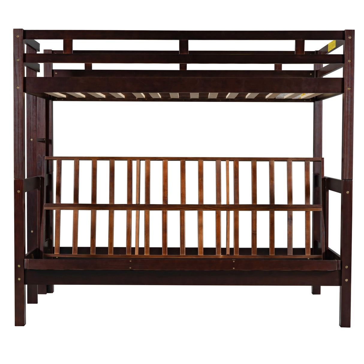 Twin over Full Bunk Bed,Down Bed can be Converted into Daybed,Espresso - Home Elegance USA
