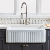Fireclay 33" L X 18" W Farmhouse Kitchen Sink with Grid and Strainer