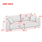 90.5'' Modern Couch for Living Room Sofa,Solid Wood Frame and Stable Metal Legs, 2 Pillows, Sofa Furniture for Apartment | Home Elegance USA