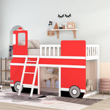 Twin Size Bus Shaped Loft Bed with Underbed Storage Space,Red - Home Elegance USA