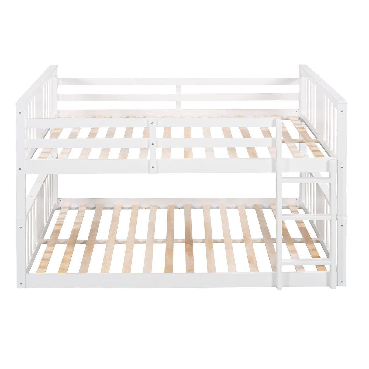 Full Over Full Bunk Bed with Ladder, White (OLD SKU :LP000207AAK) - Home Elegance USA