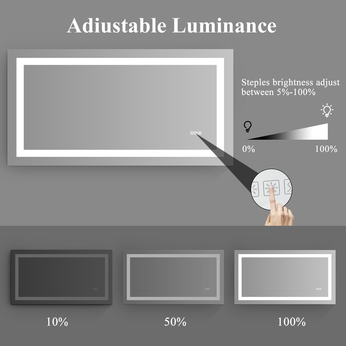 LED Bathroom Mirror 72x36  Inch with lights, anti-Fog & Dimming Led Bathroom Vanity Mirror