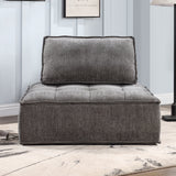 Upholstered Seating Armless Accent Chair 41.3*41.3*32.8 Inch Oversized Leisure Sofa Lounge Chair Lazy Sofa Barrel Chair for Living Room Corner Bedroom Office, Linen, Black - Home Elegance USA