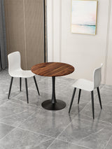32IN ROUND TABLE & PP CHAIR , SET FOR 4 PCS , GREY CHAIR AND WOOD TOP TABLE - Home Elegance USA