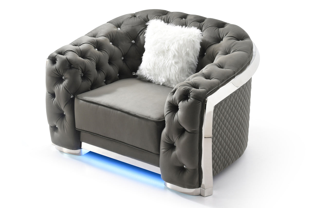 Glory Furniture Sapphire G0590A-C Chair ,  Gray - Home Elegance USA