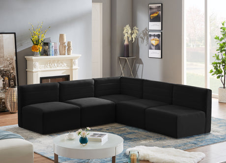 Quincy - Modular Sectional - Black - Fabric - Modern & Contemporary - Home Elegance USA