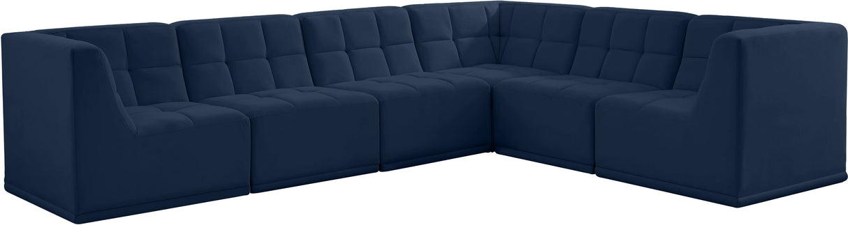 Relax - Modular Sectional 6 Piece - Navy - Fabric - Home Elegance USA