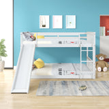 Full over Full bunkbed with Slied for white color - Home Elegance USA