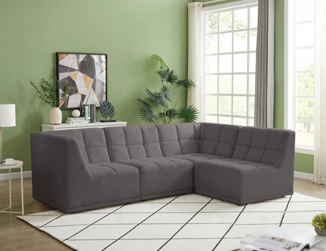 Relax - Modular Sectional 4 Piece - Gray - Home Elegance USA