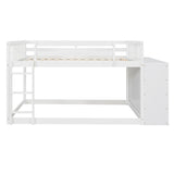 Full over Full Bunk Bed with 4 Drawers and 3 Shelves-White - Home Elegance USA