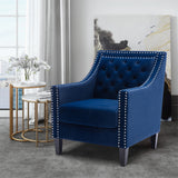 COOLMORE  accent armchair living room chair  with nailheads and solid wood legs - Home Elegance USA