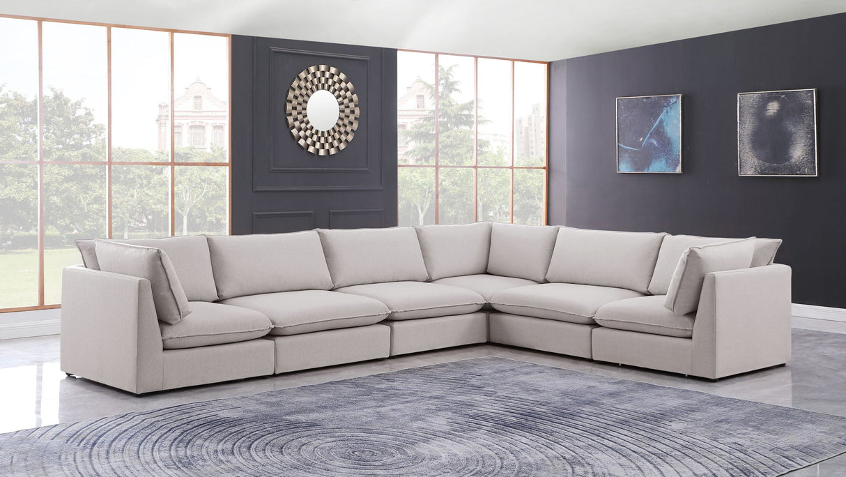 Mackenzie - Modular Sectional 6 Piece - Beige - Modern & Contemporary - Home Elegance USA