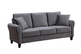 Modern Velvet Couch with 2 Pillow, 78 Inch Width Living Room Furniture, 3 Seater Sofa with Plastic Legs - Home Elegance USA