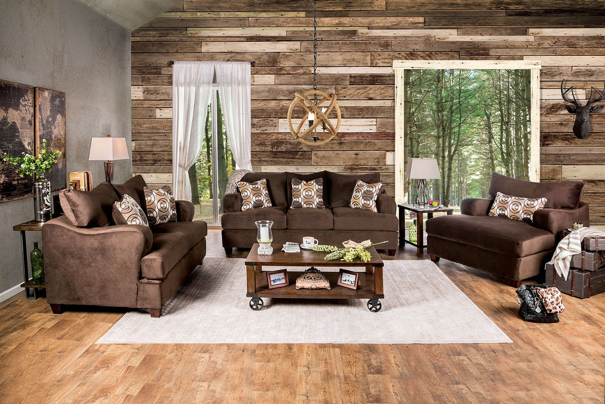 Wessington - Sofa & Loveseat - Chocolate - Home Elegance USA