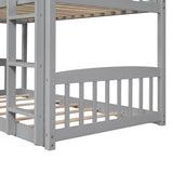 Twin Over Twin Bunk Bed with Slide, House Bed with Slide, Gray(OLD SKU: LT000213AAE - Home Elegance USA