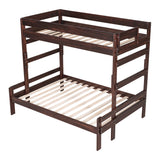 Twin over Full Wood Bunk Bed with 2 Drawers, Espresso - Home Elegance USA