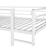 Twin Metal Loft Bed with 2 Shelves and one Desk ,WHITE(Old SKU: MF281206AAK)