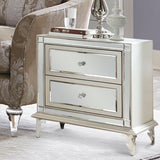 Aico Furniture - Hollywood Loft Frost Upholstered Nightstand - 9001640-104