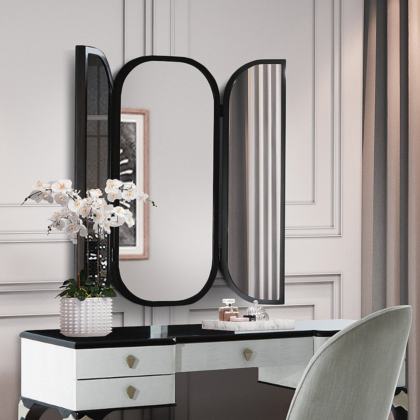 Michael Amini Paris Chic Vanity Wall Mirror - Home Elegance USA