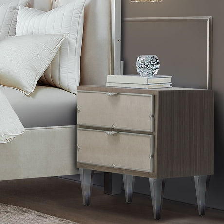 Aico Furniture - Camden Court Accent Cabinet-Nightstand In Pearl - 9005040-126