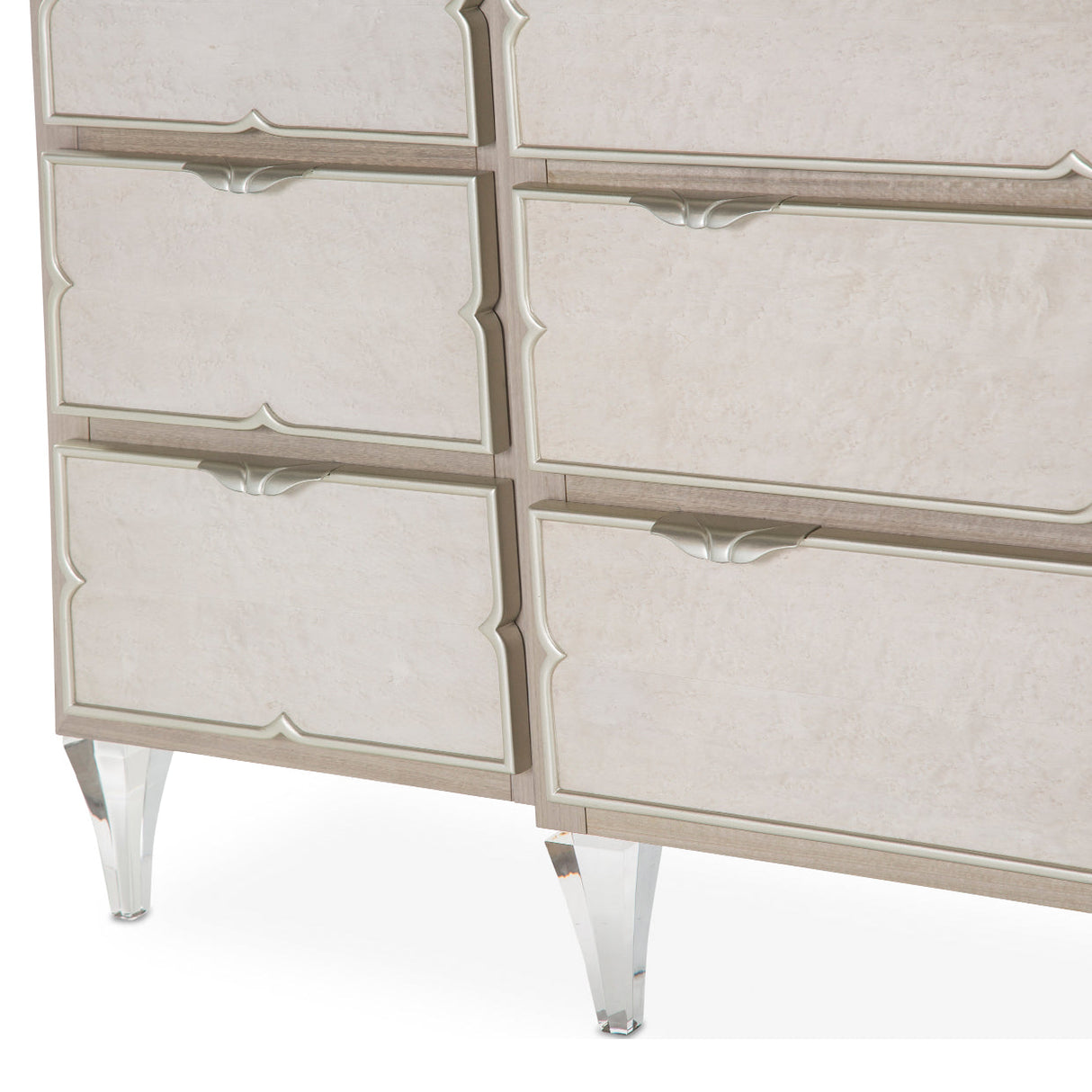 Aico Furniture - Camden Court Storage Console- Dresser & Oval Mirror In Pearl - 9005050-60-126