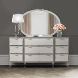 Aico Furniture - Camden Court Storage Console- Dresser & Oval Mirror In Pearl - 9005050-60-126