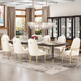 Michael Amini Malibu Crest Crotch Mahogany Rectangular Dining Table - Home Elegance USA