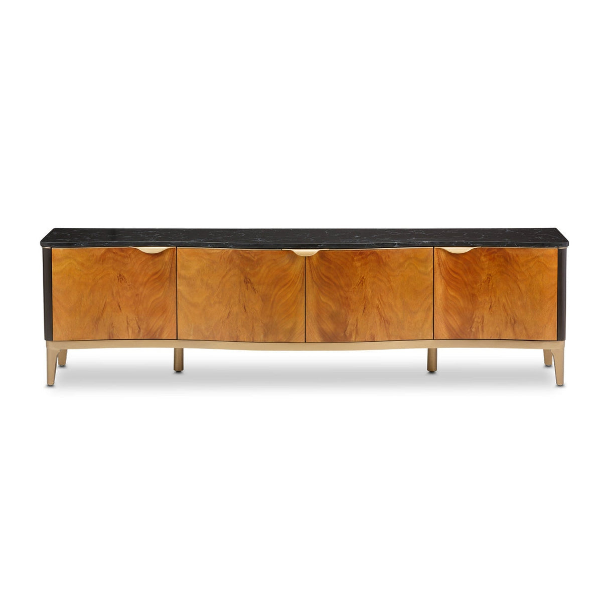 Michael Amini Malibu Crest Crotch Mahogany Tv Console Media Cabinet - Home Elegance USA