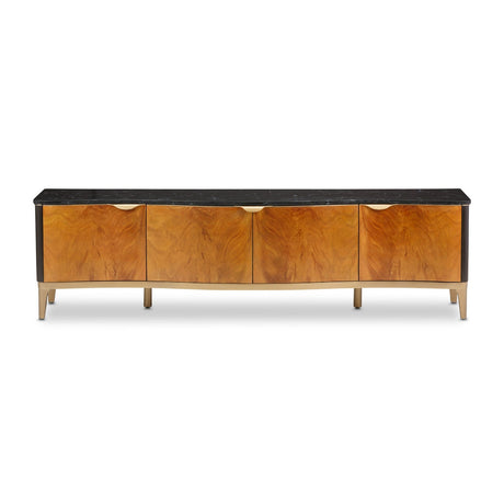 Michael Amini Malibu Crest Crotch Mahogany Tv Console Media Cabinet - Home Elegance USA