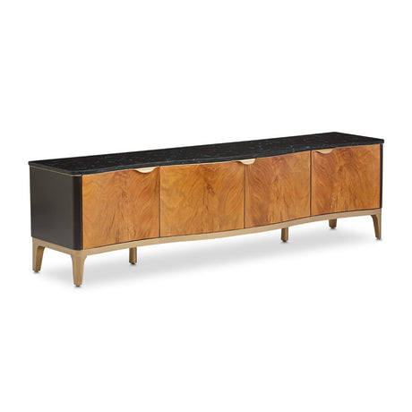 Michael Amini Malibu Crest Crotch Mahogany Tv Console Media Cabinet - Home Elegance USA