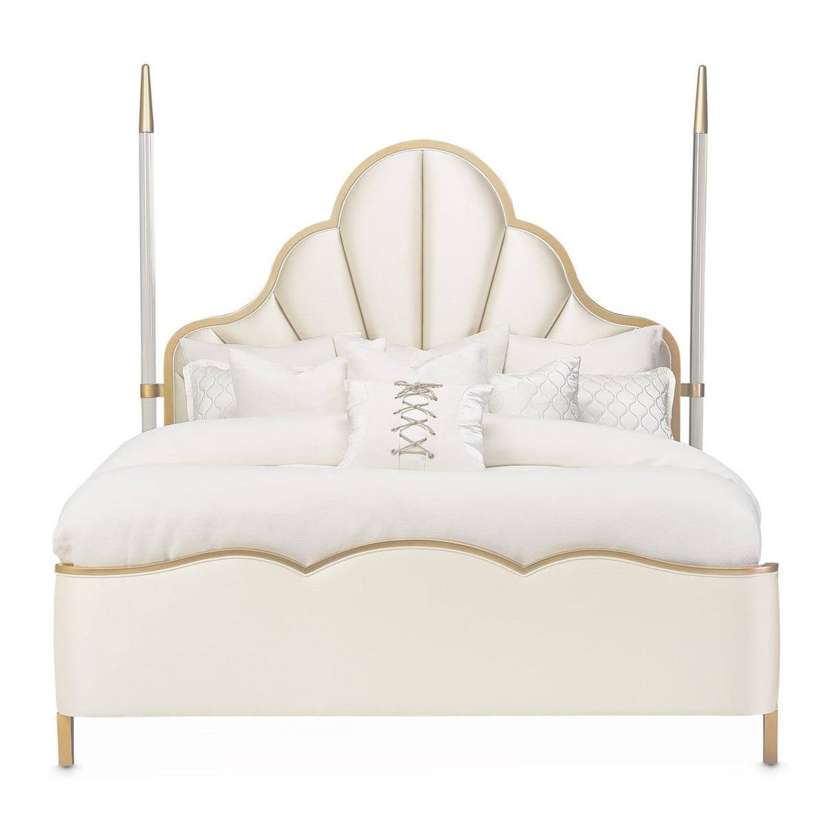 Michael Amini Malibu Crest Scalloped Poster Bed - Home Elegance USA