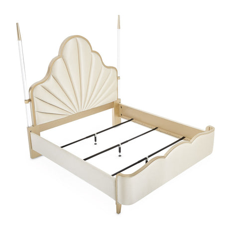 Michael Amini Malibu Crest Scalloped Poster Bed - Home Elegance USA