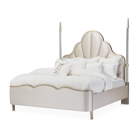 Michael Amini Malibu Crest Scalloped Poster Bed - Home Elegance USA