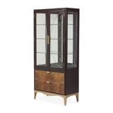 Michael Amini Malibu Crest Crotch Mahogany Display Cabinet - Home Elegance USA