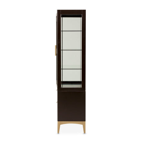 Michael Amini Malibu Crest Crotch Mahogany Display Cabinet - Home Elegance USA